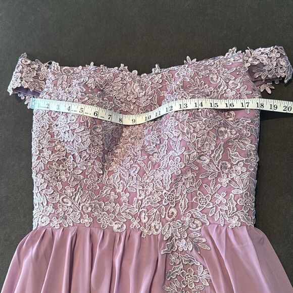 Women’s FullLength Chiffon Off the Shoulder Bridesmaid Dress CorsetBack Size M - Picture 10 of 10